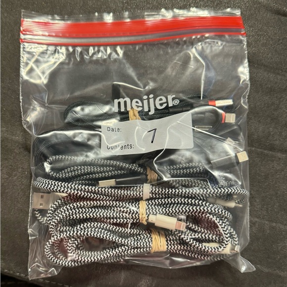 7 iphone charger cords. Gray/black - Picture 2 of 2